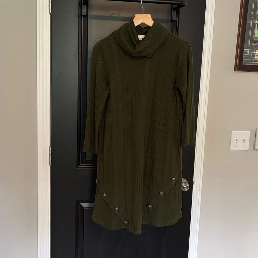 Charming Charlie Olive Green Sweater Dress